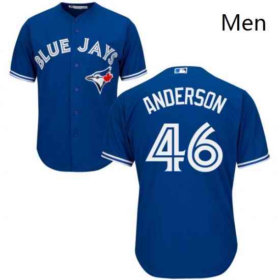 Mens Majestic Toronto Blue Jays 46 Brett Anderson Replica Blue Alternate MLB Jersey